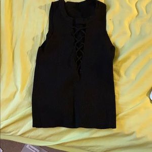 ROMWE Black crop top